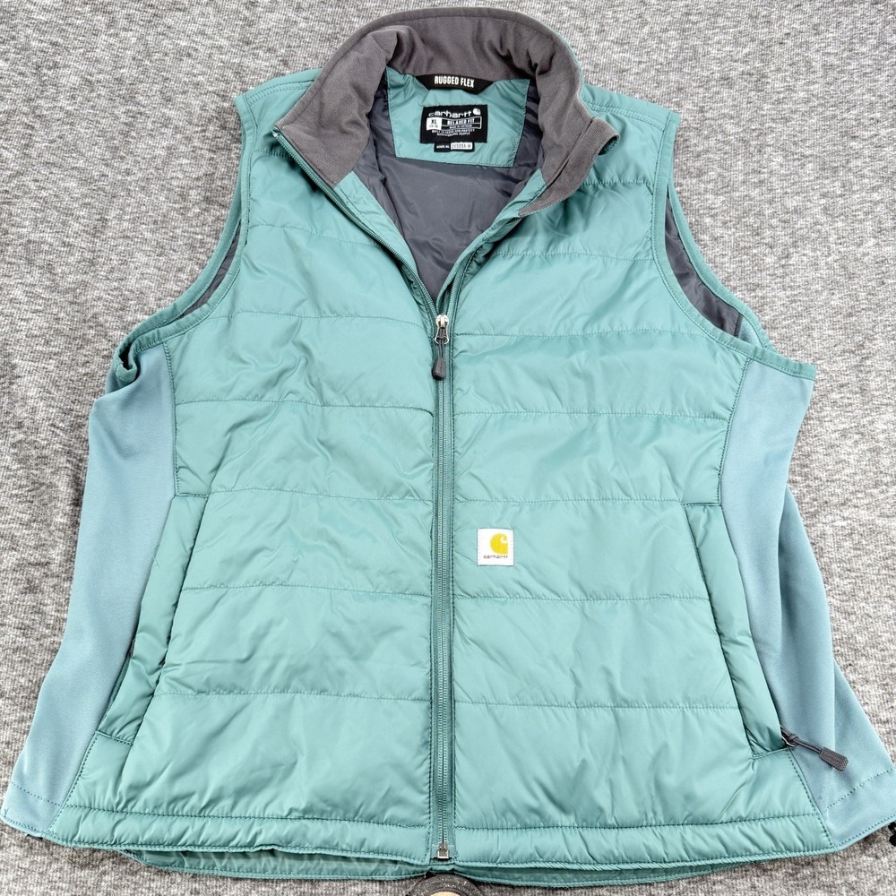 Carhartt Rugged‎ Flex Relaxed Fit Insulated Vest Women XL Teal OV5994-W